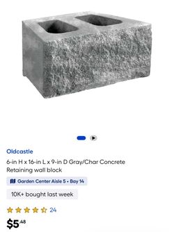 Retaining wall stone gray