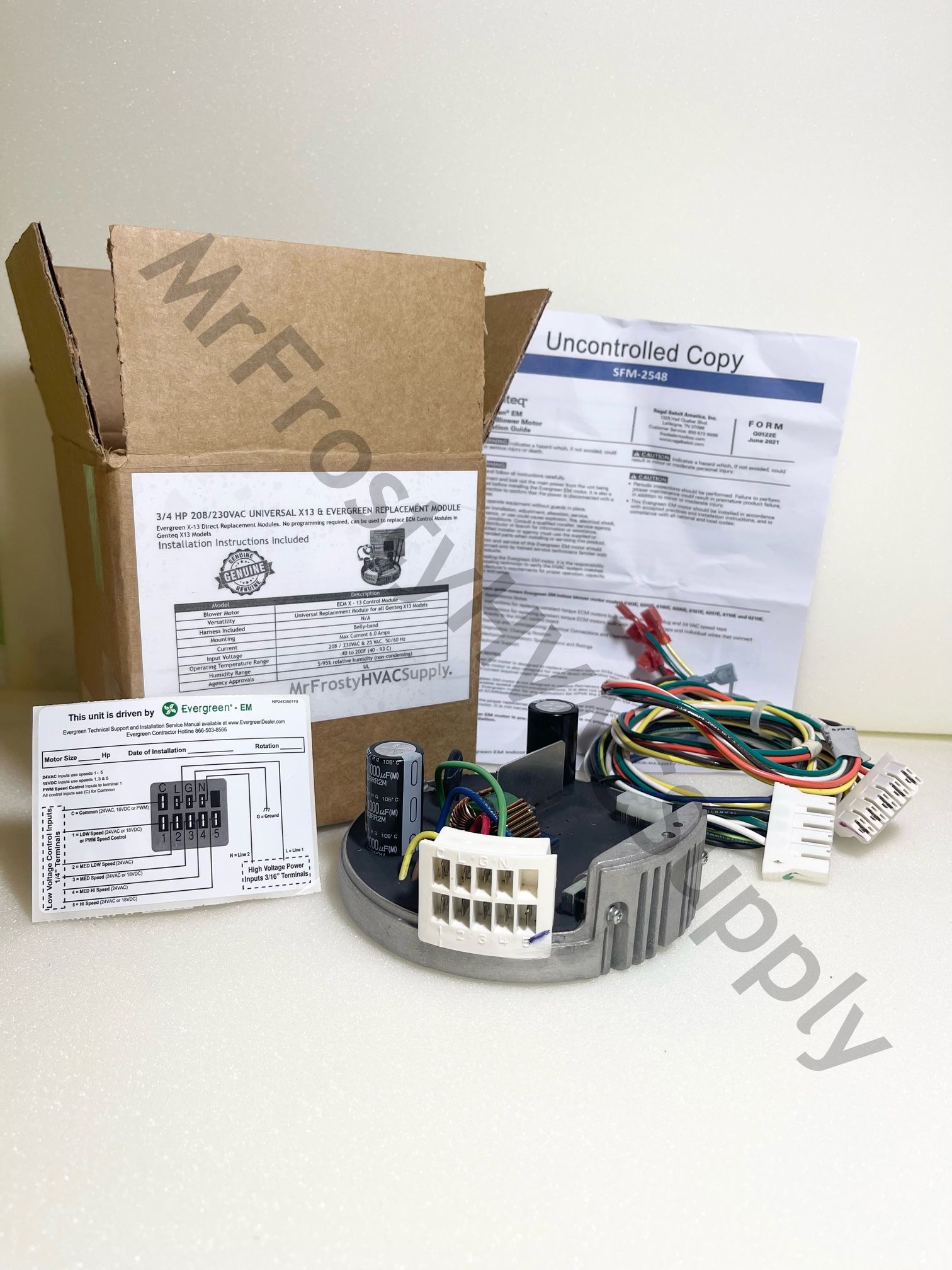 GENTEQ X 13 208 230VAC 3/4HP Control Module Universal Replacement