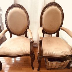 Two brown wood Victorian Chairs 