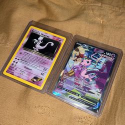 Rocket’s Mewtwo & Mew V Alt Art Near Mint Pokemon Cards