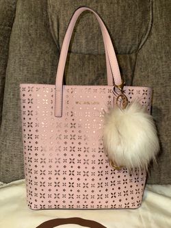 Micheal Kors Blush Pink Hayley Laser Cut Medium Tote