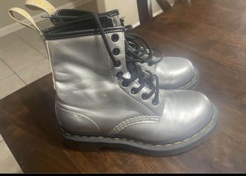 Silver Dr. Marten Boots Size 5
