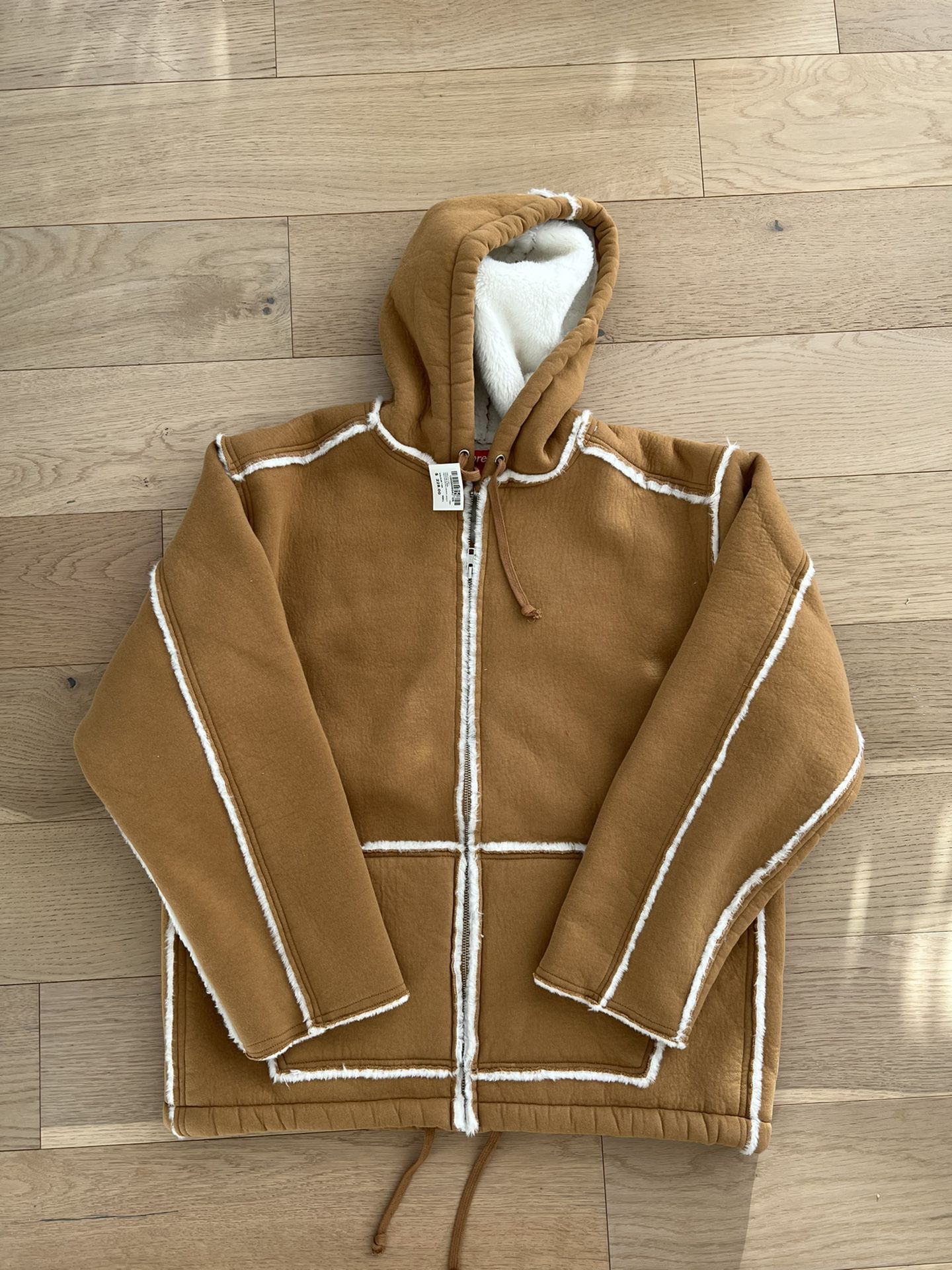 Supreme Faux Shearling Hoodie jacket - Tan - Large - NEW for Sale