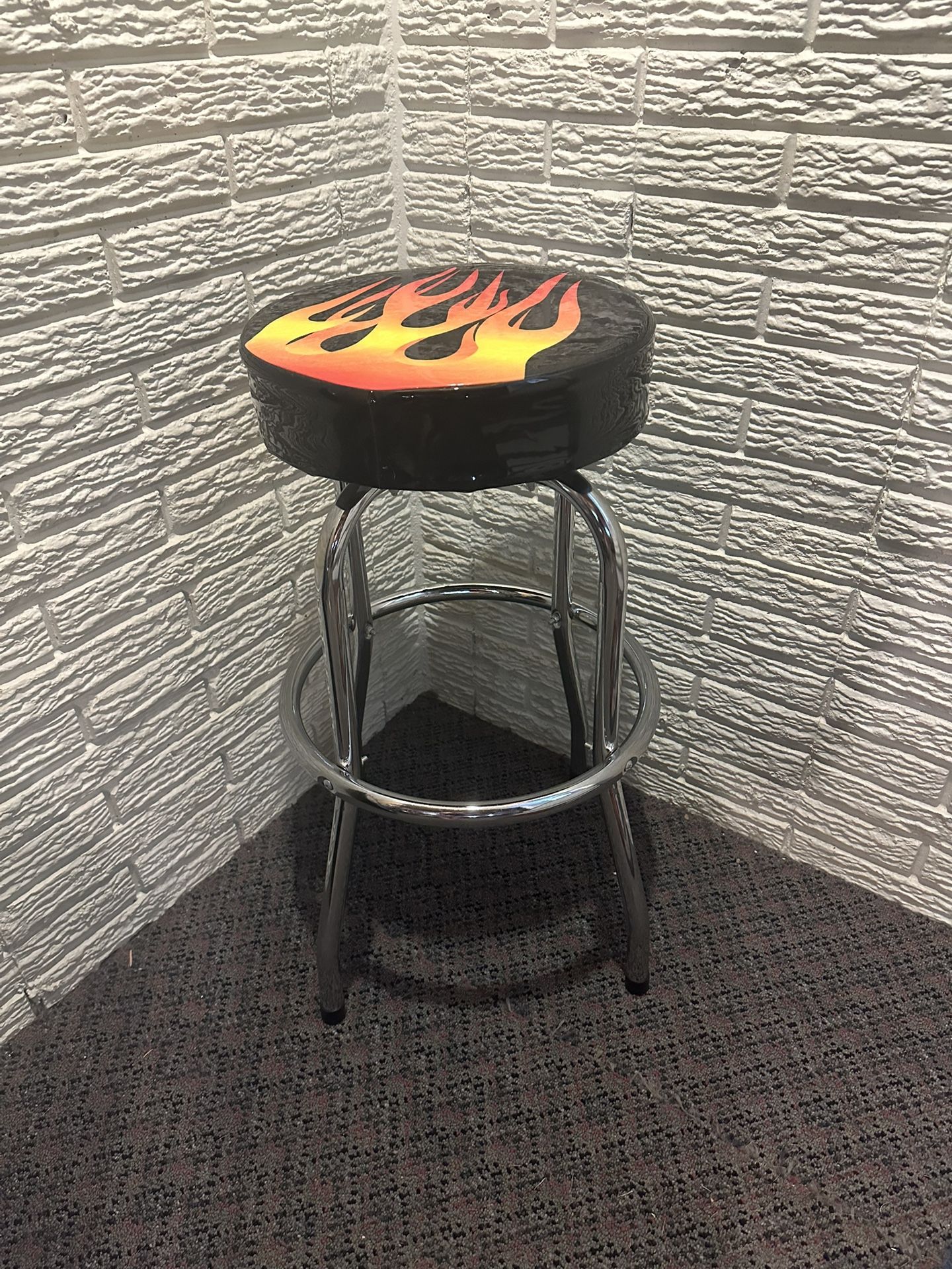 Flame Print Bar Stool
