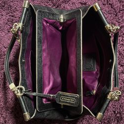 Coach Large Black Purple Purse Handbag