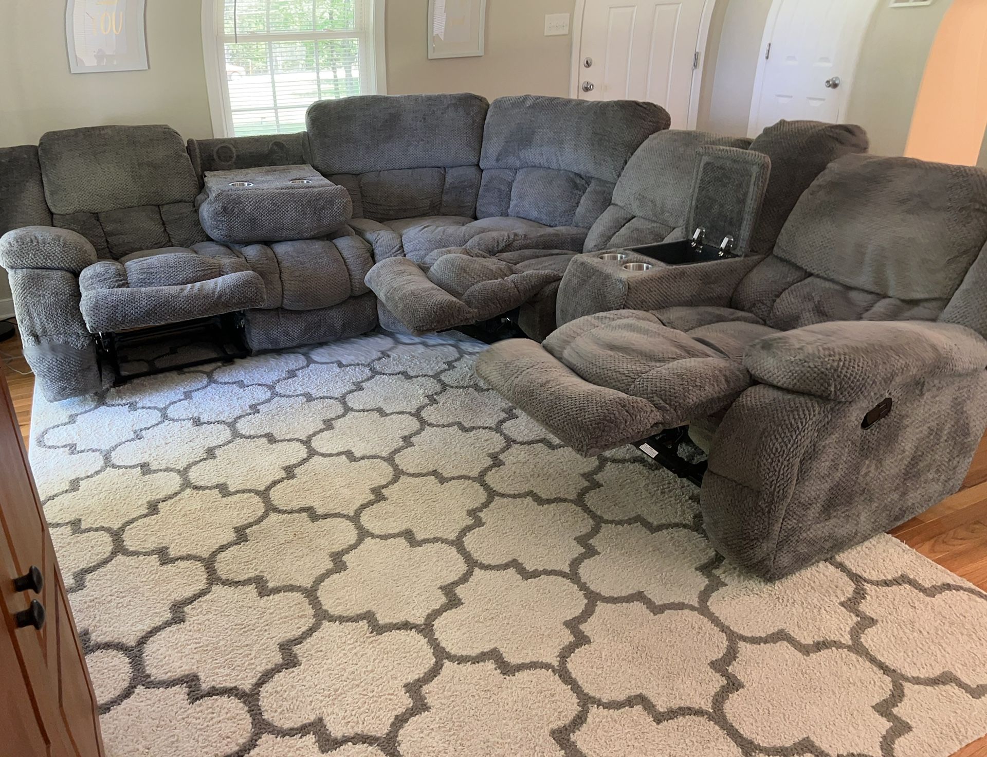 Gray Chenille Sectional Sofa