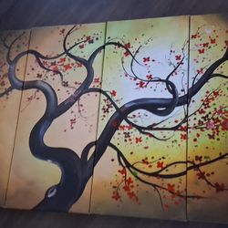 4 Panel Canvas Painting Ready To Hang