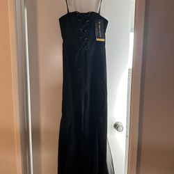 Strapless Black Formal Dress Size 3/4