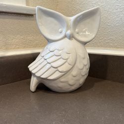 Decorative White Ceramic Owl