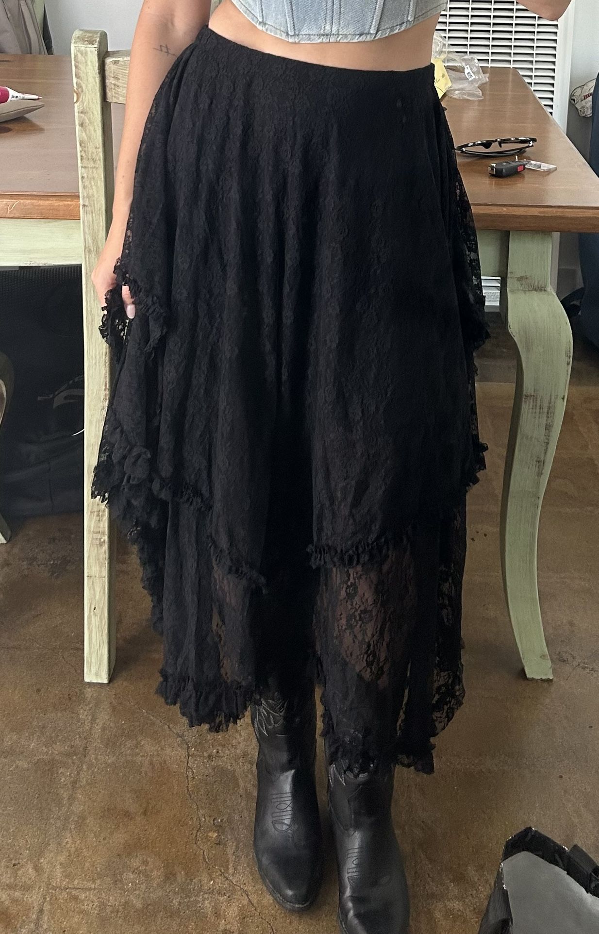 Black Lacy Skirt, size M