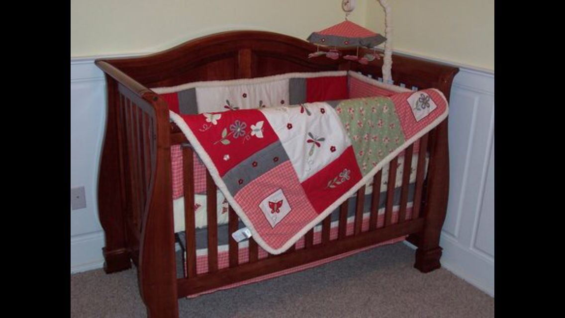 Baby Crib Sled style Cherry Wood