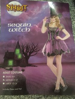 Brand new sequin witch costume medium from spirit