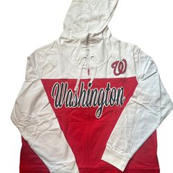 New Era Washington Nationals MLB Womens Zip Up Hoodie Jacket Size 2XL