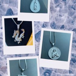 .925 Silver Chains With Pendants 
