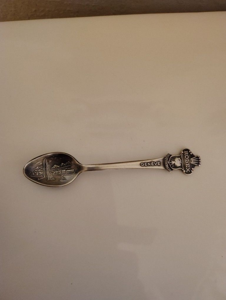 VINTAGE & RARE ROLEX BUCHERER GENEVE SILVER-PLATED COLLECTIBLE/SOUVENIR SPOON