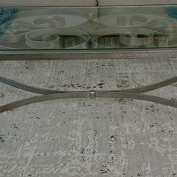 Ethan Allen Rod Iron Glass Coffee Table