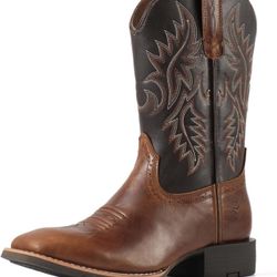 SUREWAY Botas vaqueras para hombre, botas occidentales de punta cuadrada para hombre, resistentes al aceite/antideslizantes, botas Wellington clásicas