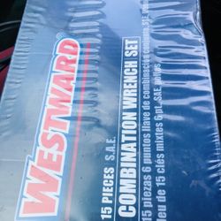 Westward 15-Piece SAE (Standard) Combination  6-Point Wrench Set & Storage Pouch. Full Polish. New/Never Been Open. Includes Wrench Size 7/16”—1-1/4”