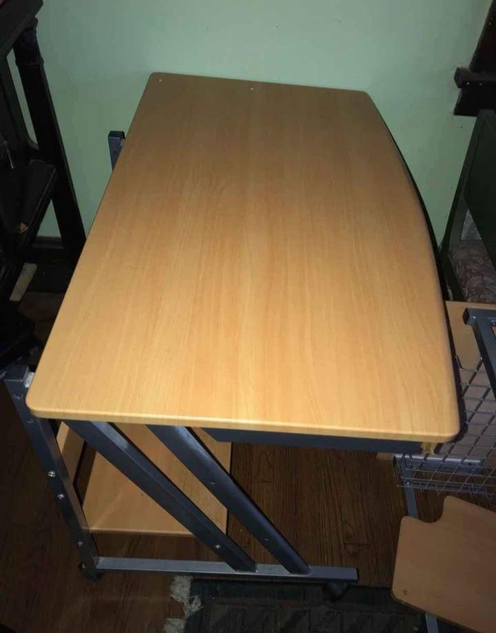 Multi Level Desk With Shelves and Drawer