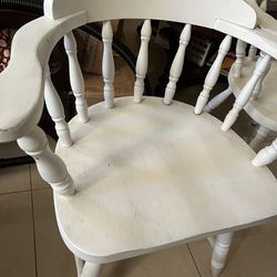 2 White Captain Chairs  Vintage 