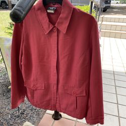Southern Lady Brand Salmon Pink? Jacket Blazer Top Size 10 Button Front