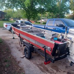 16' Aluminum Boat With Motor