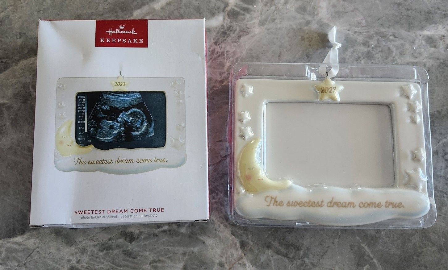 Hallmark Keepsake Christmas Ornament 2023 Sweetest Dream Come True Sonogram Photo Frame New