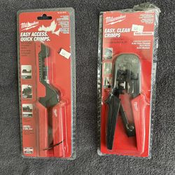 Milwaukee Coax Extended Reach Crimper And Ratcheting Pass Through Crimper