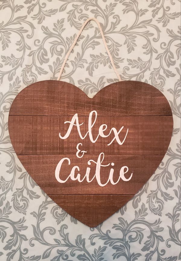 Custom sign for engagement or wedding photos or engagement party decor