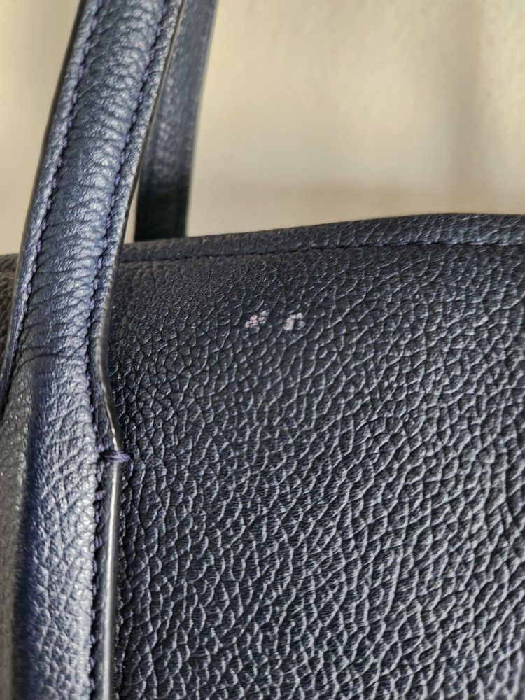 Kate Spade Margaux Parisian Navy Leather Large Tote With Bag Charm