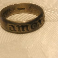 Vintage  925 Sterling  Ring  Amore  Size 7  1/2
