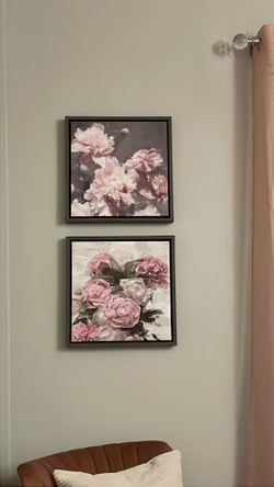 Two wall art pieces about 12 x 12”