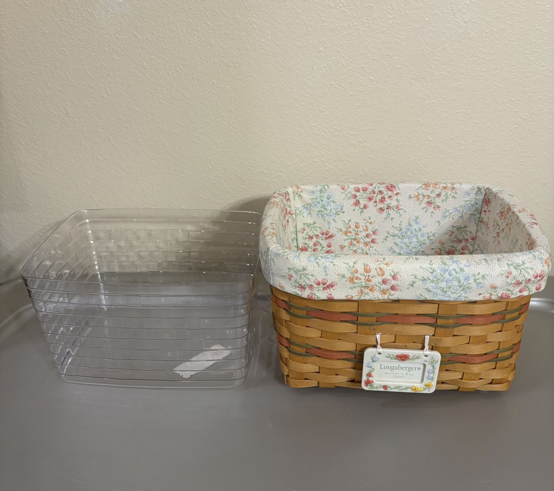 Longaberger Moms Memories Basket w Protector NO LID. Mothers Day 2002