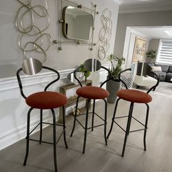 Set of 3 Modern Bar Stools - $100 OBO