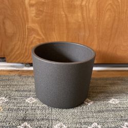 Black Grey Gray Charcoal Stone Textured Plant Pot