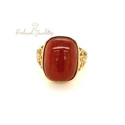 14k Huge Brown Gemstone Ring 