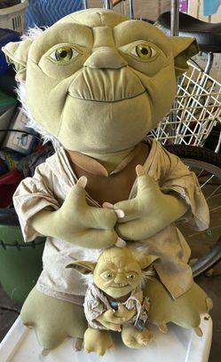 BIG 2 FEET TALL TALKING YODA + 9” TALL YODA