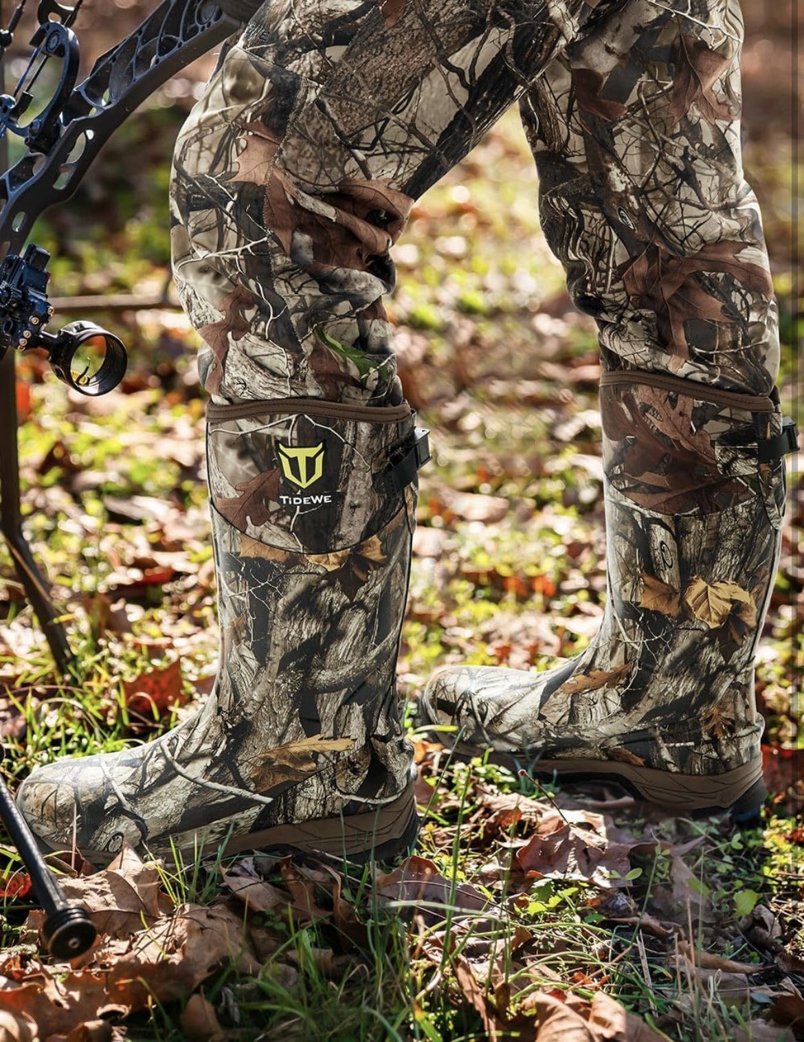 TIDEWE Rubber Hunting Boots, Waterproof Insulated Next Camo G2 Size 8
