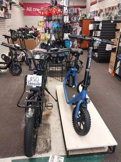 Bicicleta eléctrica con velocidad máxima de 72 km/h. Pago inicial de $50.
