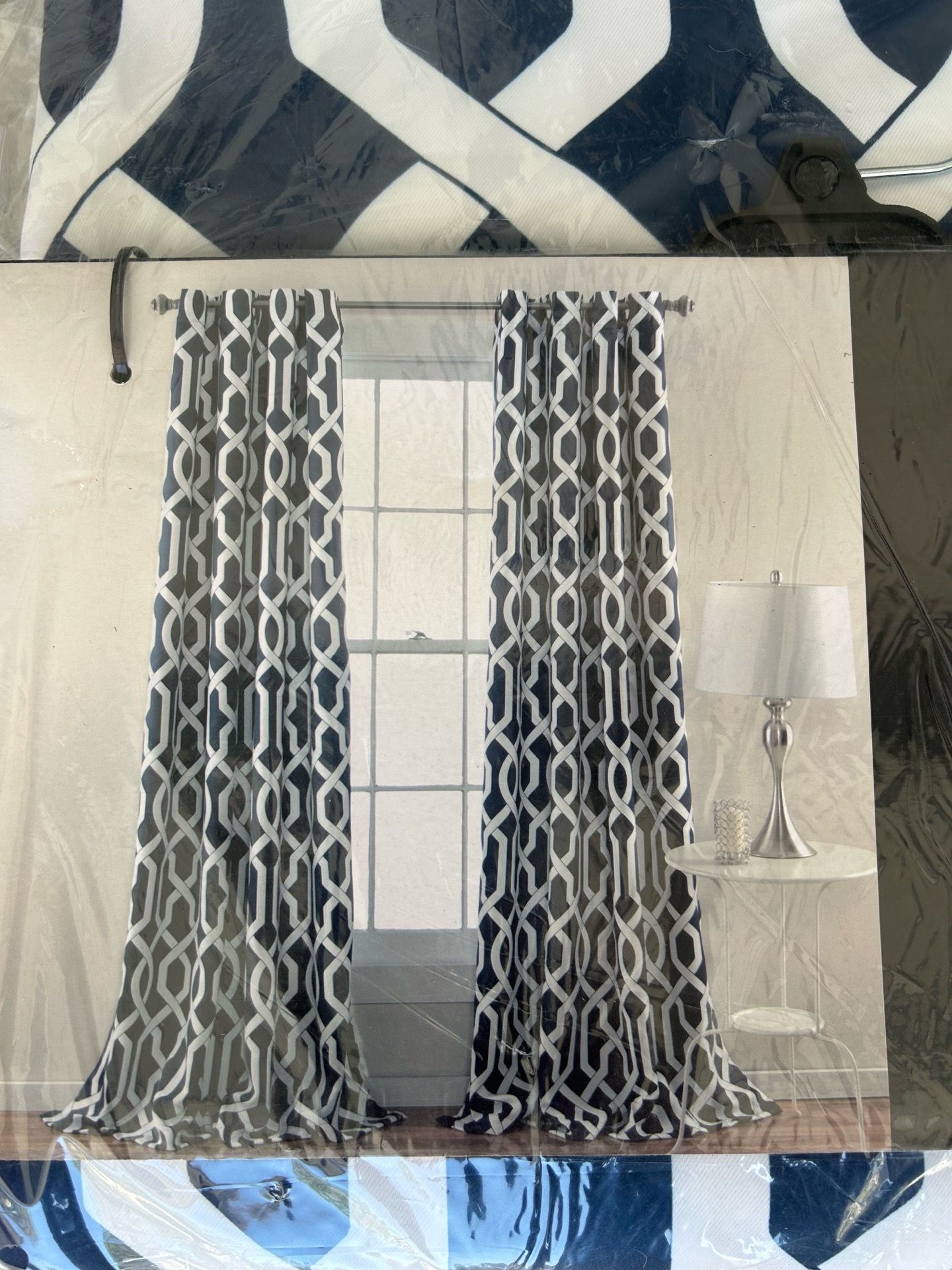 95’ Trellis Drapery panels (Blue)