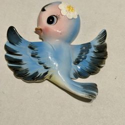 Vintage Lefton Bluebird Wall Packet/Plague 6 inch  Excellent Condition 