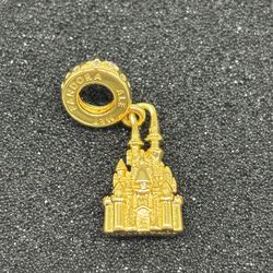 Pandora Disney Parks Exclusive Gold Fantasyland Castle Dangle Charm