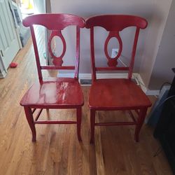 2 Solid Wooden Chairs