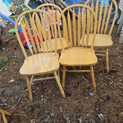 Price Is Firm.. Four Real Wood Farmhouse Kitchen Chairs