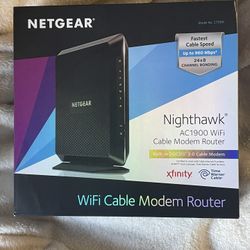Netgear Nighthawk AC1900 WiFi Cable Modem Router Faster Internet 24x8 Channel Bonding 