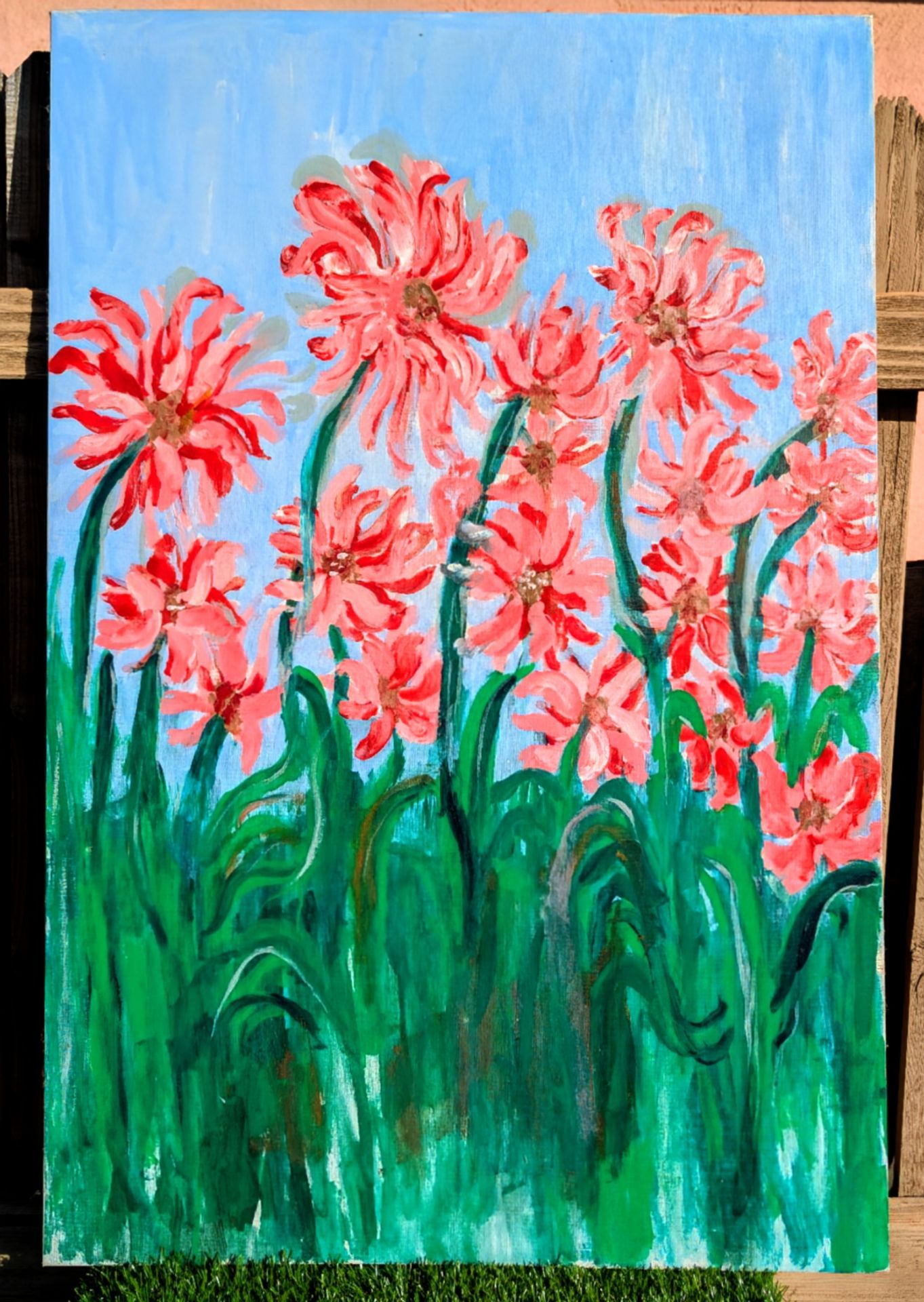Beautiful oil painting on canvas of flowers...36" x 24"