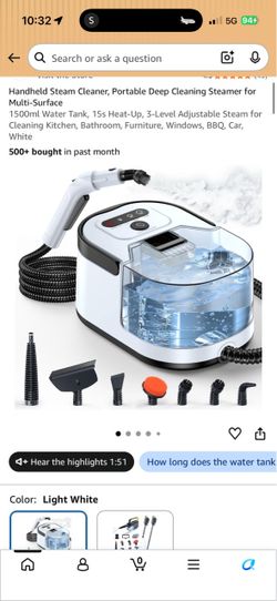 New Handheld Steam Cleaner, Portable Deep Cleaning Steamer for Multi-Surface