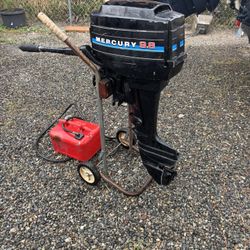 Mercury  9.8  Outboard Tiller Motor W/Tank