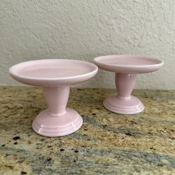 Blush Pink Mini Pedestal Stands – Set of 2