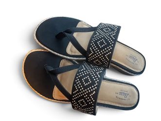 G.H. Bass & Co. Black Studded Thong Sandals